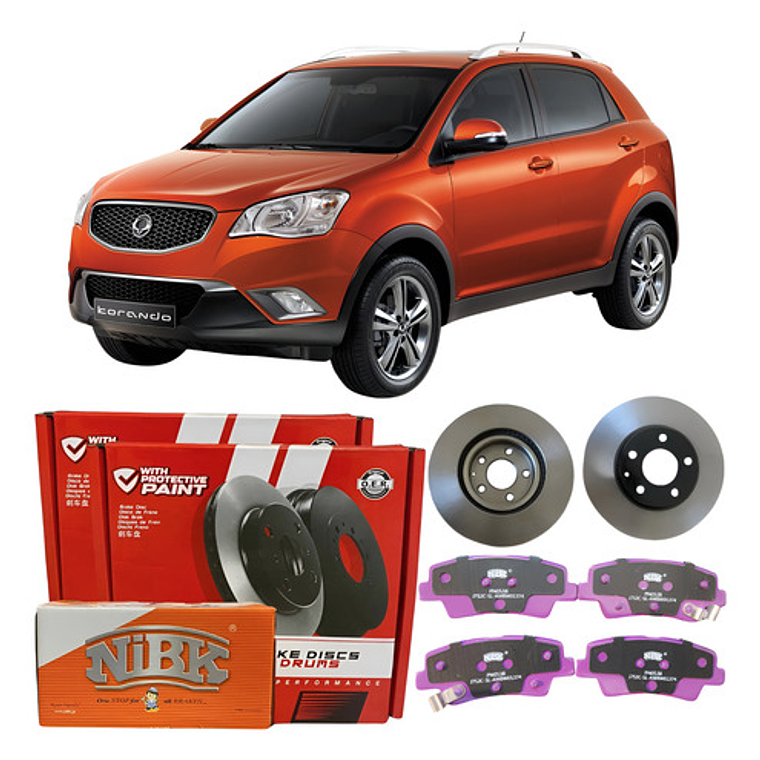 Discos + Pastillas De Freno Traseras Ssangyong Korando 2.0 1