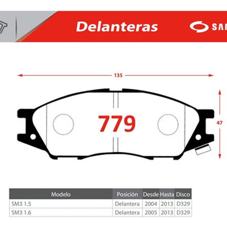 Pastillas De Frenos Cerámica Samsung Sm3 2004-2013 2