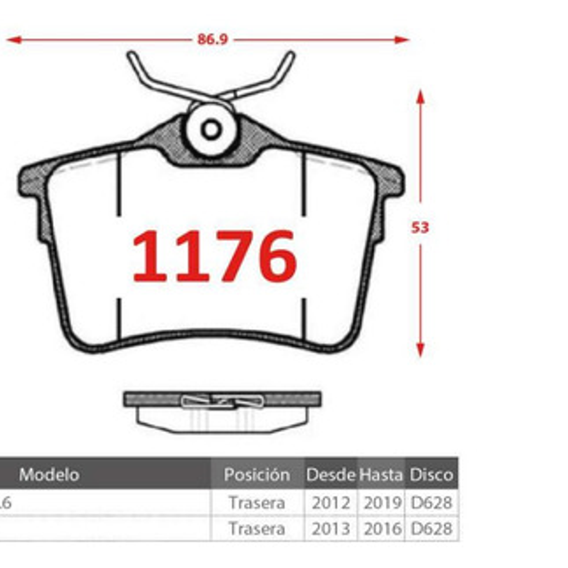 Pastillas De Freno Traseras Peugeot Partner 2019 B9- 2008+ 4
