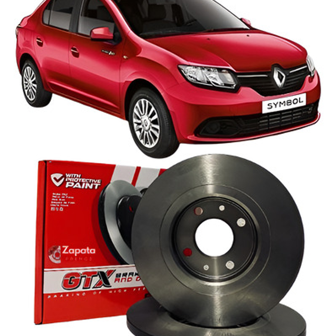 Par Discos De Frenos Gtx - Renault Symbol 2014-2019 1