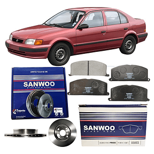 Par Discos + Pastillas Freno Toyota Tercel 1.3 1.5 1990-1999