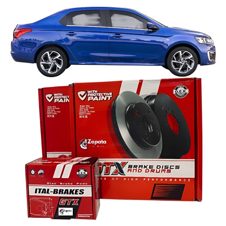 Discos De Freno Gtx Delanteros + Pastillas Citroen C-elysee 1