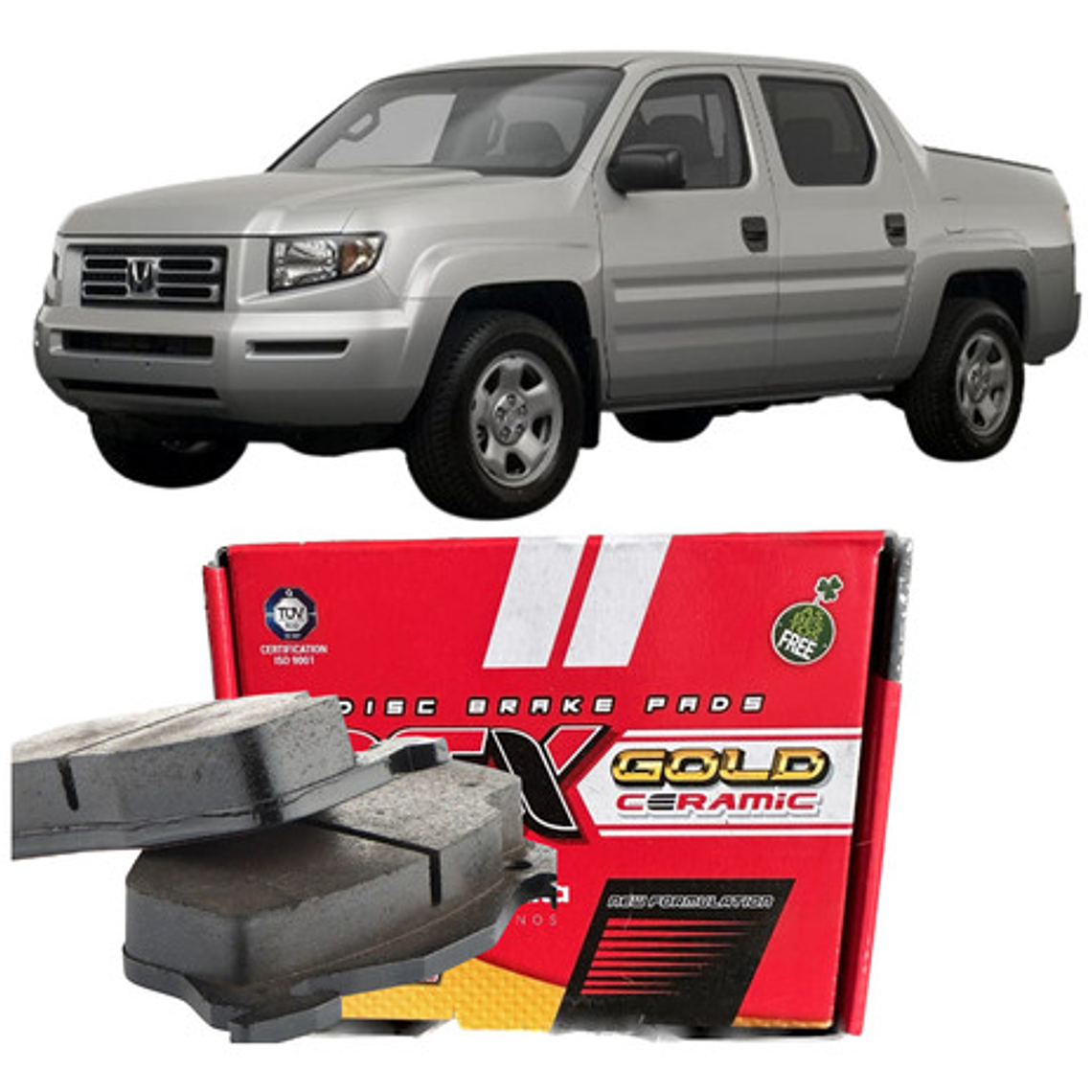 Pastillas De Freno Traseras Cerámica Honda Ridgeline 2005- 1
