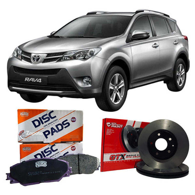 Discos + Pastillas Freno Delanteras Nibk - Toyota Rav4 2013+ 1