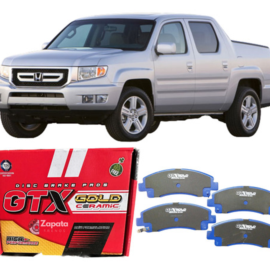 Pastillas De Freno Delanteras Cerámica Honda Ridgeline 2005- 1