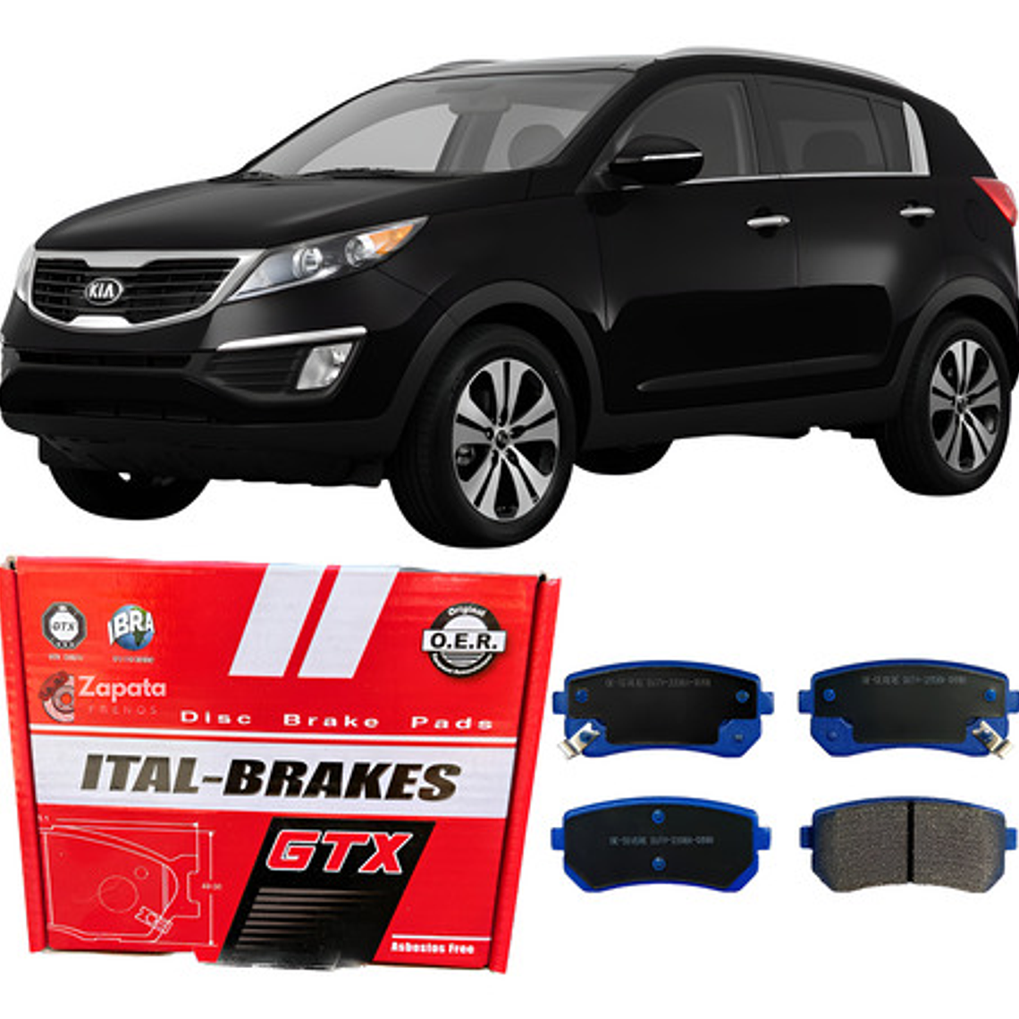 Pastillas Freno Traseras Gtx - Kia Sportage 2011-2016 1