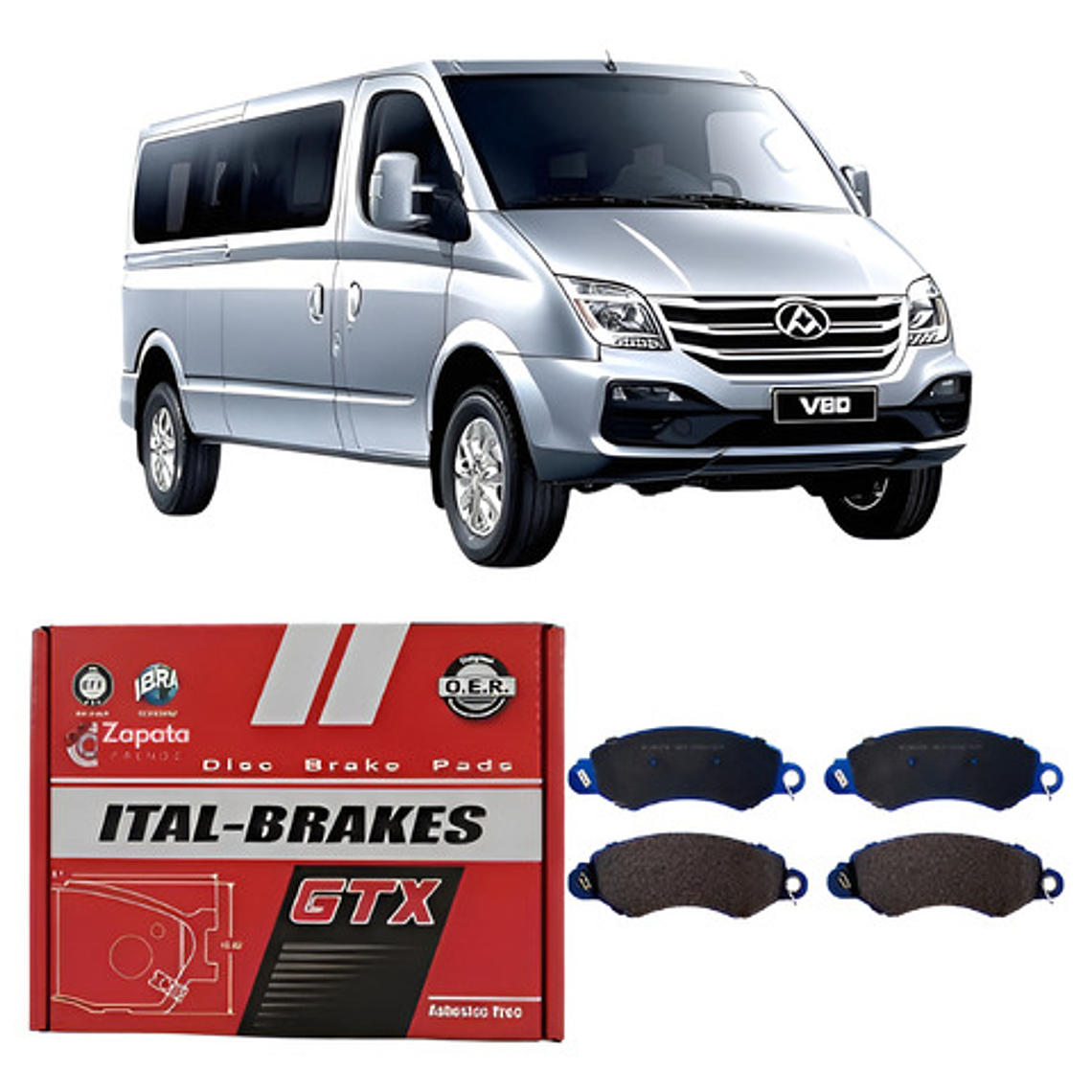 Pastillas Freno Delanteras Maxus V-80 2.5 Marca Gtx 1