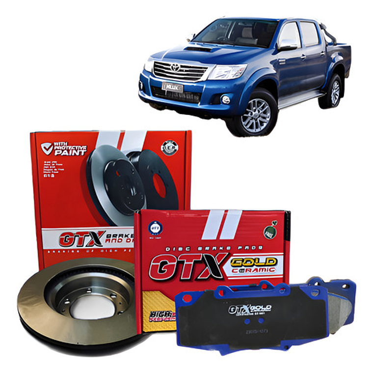 Discos + Pastillas Delanteras Cerámica Toyota Hilux 09-15 1