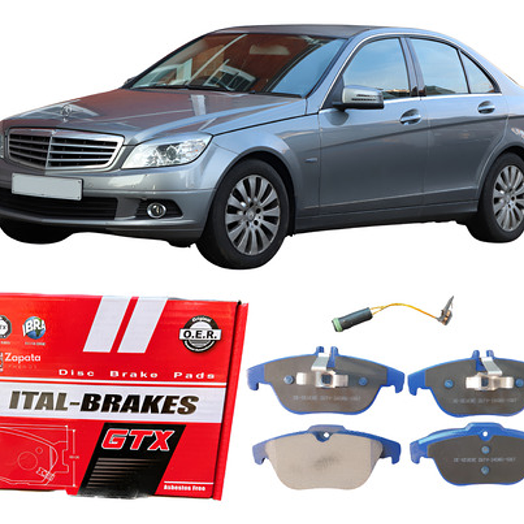 Pastillas Freno Gtx Trasera + Sensor Mercedes Benz C180 W204 1