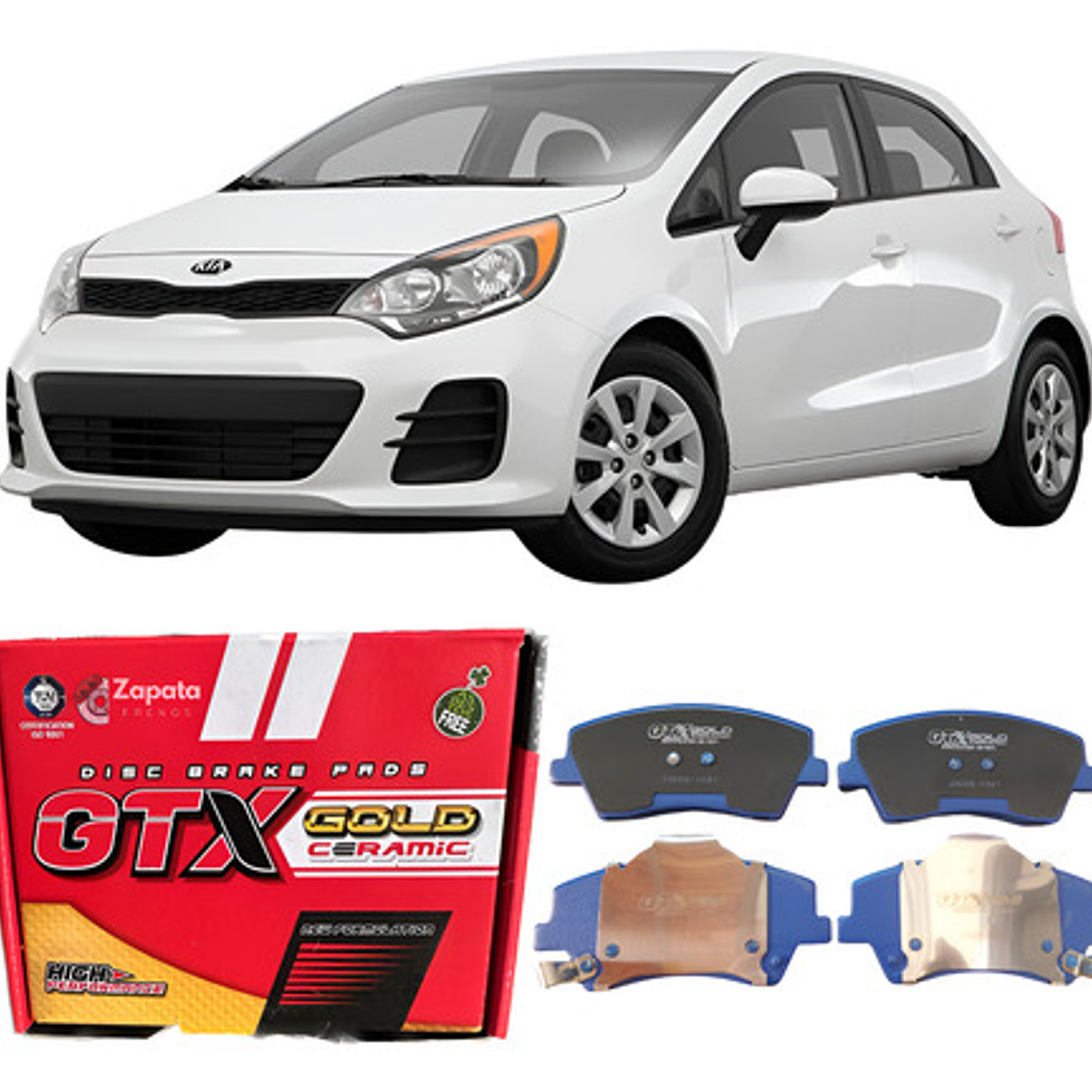 Pastillas Freno Delanteras Cerámica Para Kia Rio 5 Año 2017+ 1