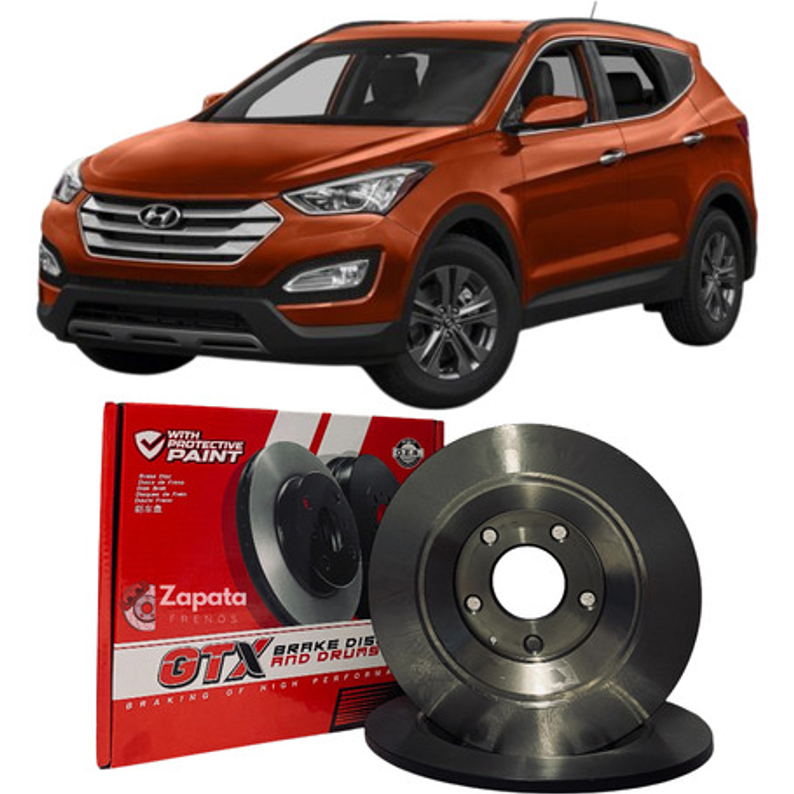 Par Discos Freno Traseros Gtx - Hyundai Santa Fe 2010-2019 1