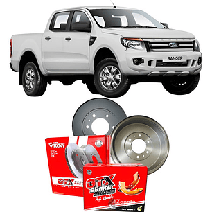 Par Tambores Freno + Balatas Para Ford Ranger 2012-2022