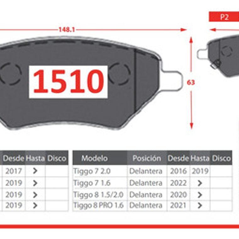 Pastillas Frenos Del + Tras Para Chery Tiggo 8 Pro 2019+ 2