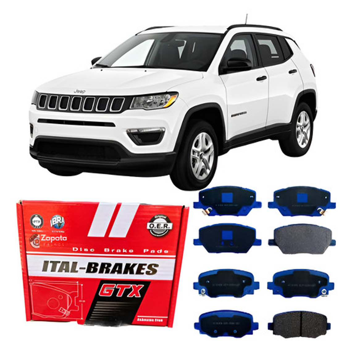 Pastillas Freno Delantera + Trasera Jeep Compass 2018 + 1