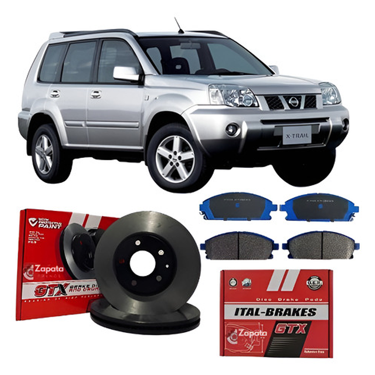 Discos De Frenos + Pastillas Delantera Nissan Xtrail 2004-11 1