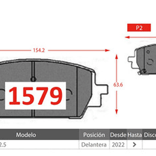 Pastillas Frenos Delanteras Cerámica Hyundai Santa Fe 2018+