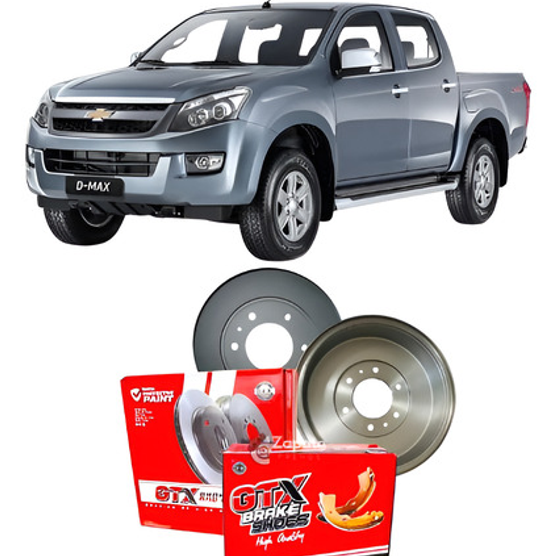 Tambores Freno Gtx (par) + Balatas Chevrolet Dmax 2015 + 1