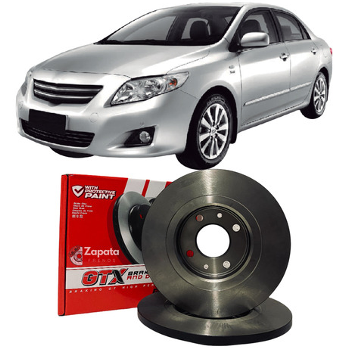 Discos Freno Traseros Gtx Toyota Corolla Brasil 2004-2011 1