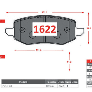 Pastillas Freno Tras Gtx Cerámica Great Wall Poer 2.0 2020+