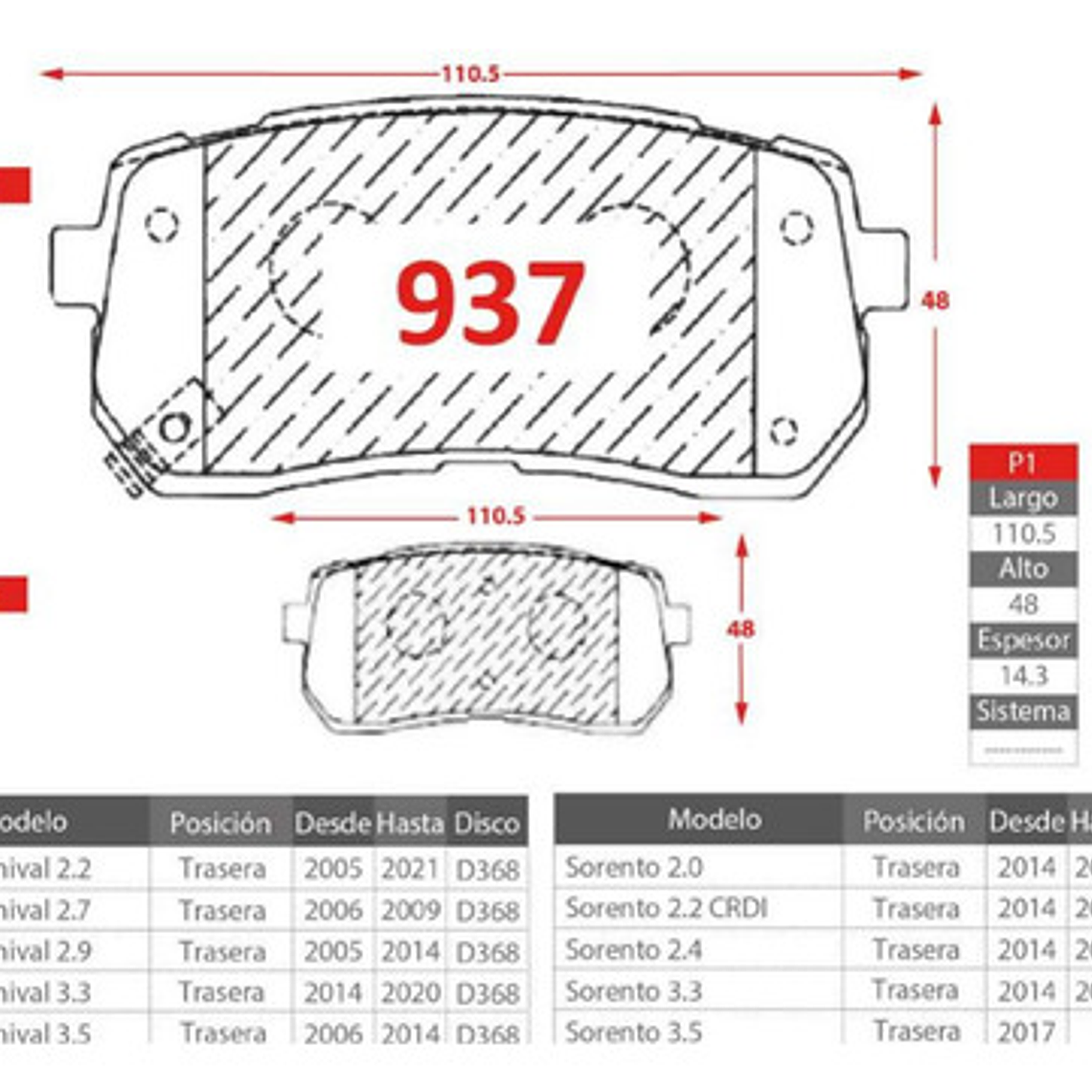 Pastillas Freno Traseras Gtx Kia Sorento 2015 En Adelante 2