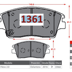 Pastillas Freno Delanteras Nibk - Hyundai Tucson 2015-2020