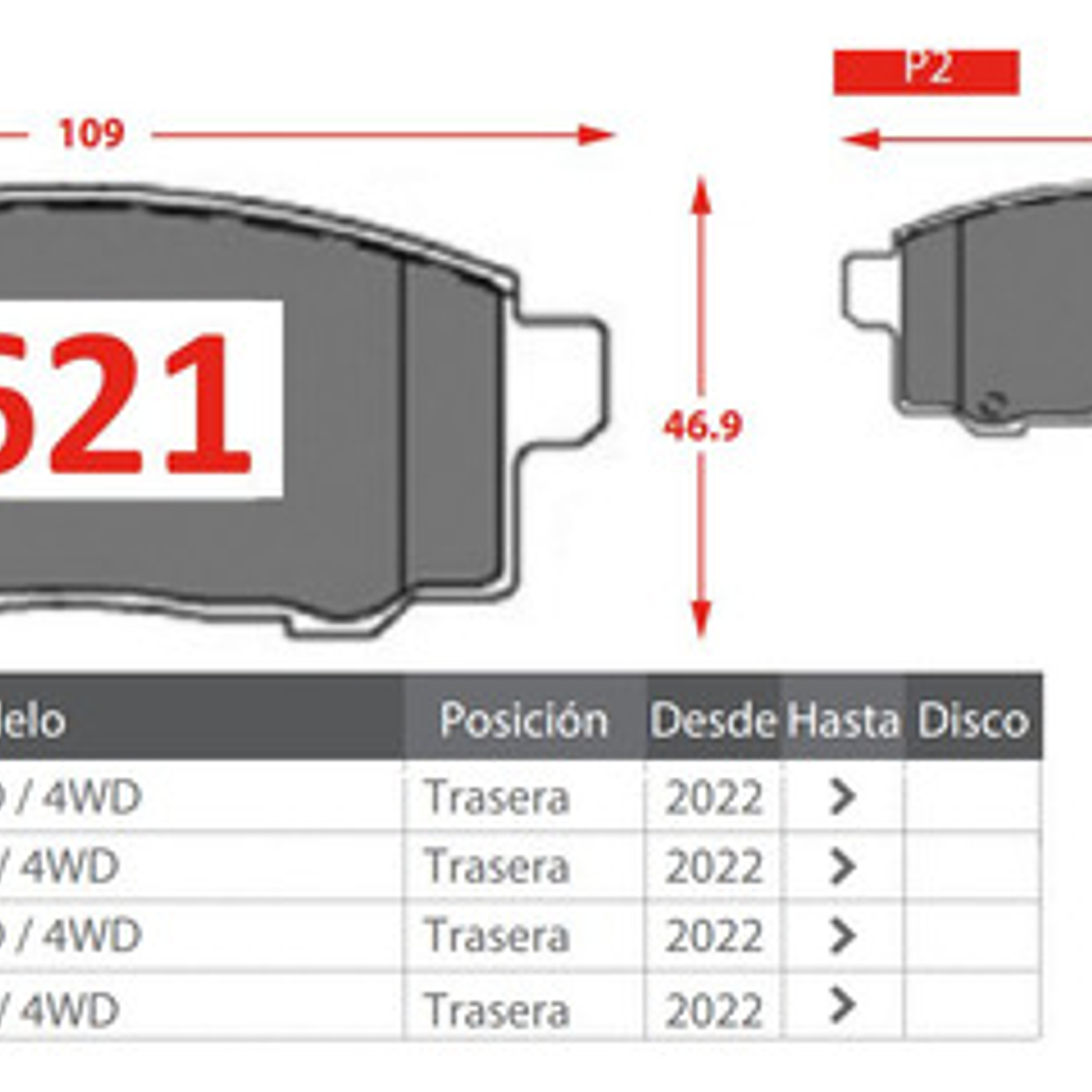 Pastillas Freno Traseras Cerámica Para Jac T6-t8 2022+ 2