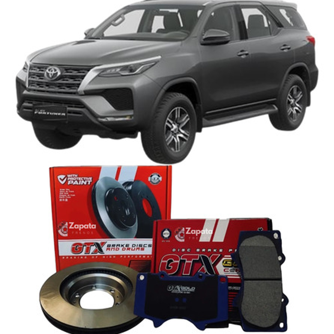 Discos Freno Delanteros + Pastillas - Toyota Fortuner 2018 + 1