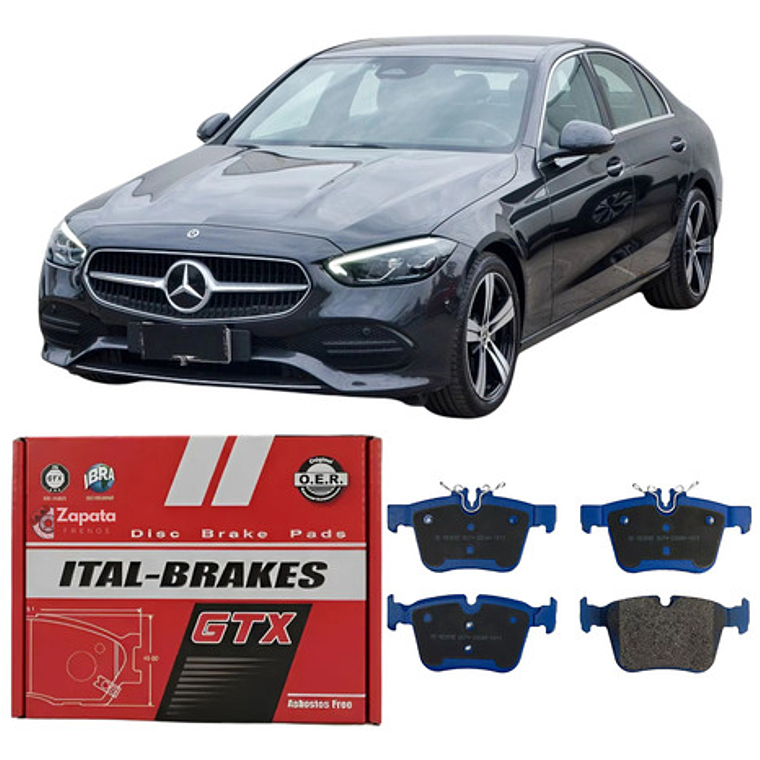 Pastillas Freno Traseras Gtx +sensor Mercedes Benz C200 W205 1