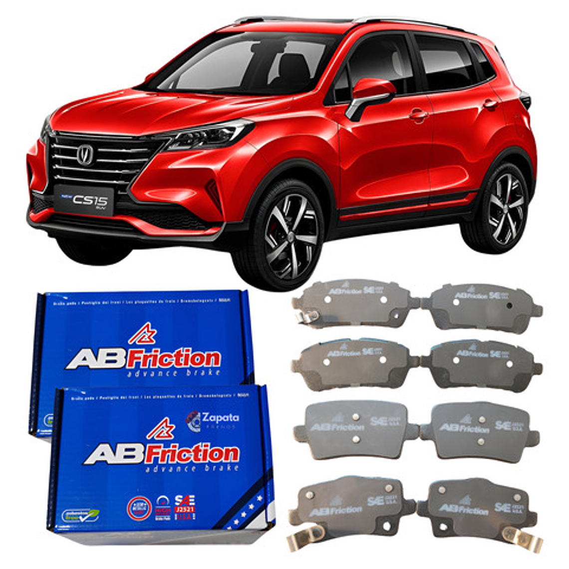 Pastillas De Freno Ab Del Y Tras Ab Changan Cs15 2016 + 1