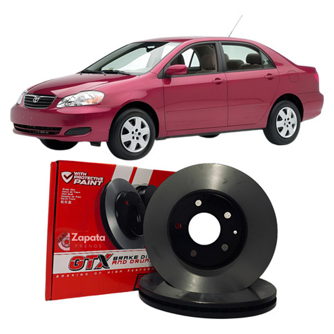 Discos Freno Delanteros Gtx Toyota Corolla 2004-2008 1