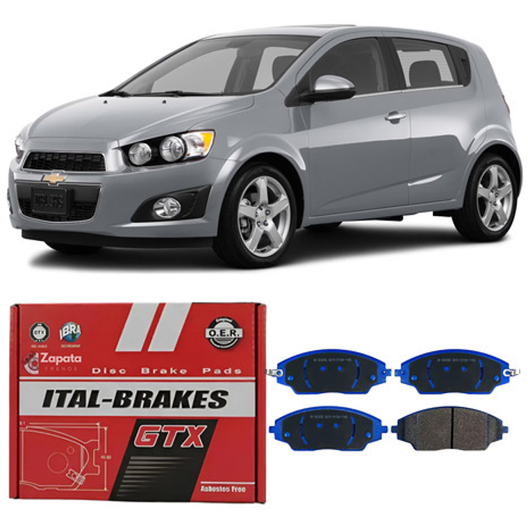 Pastillas De Frenos Delanteras Gtx Chevrolet Sonic 2011-2017 1
