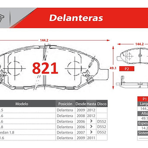 Pastillas De Frenos Delanteras Ab Nissan Tiida 2006-2018
