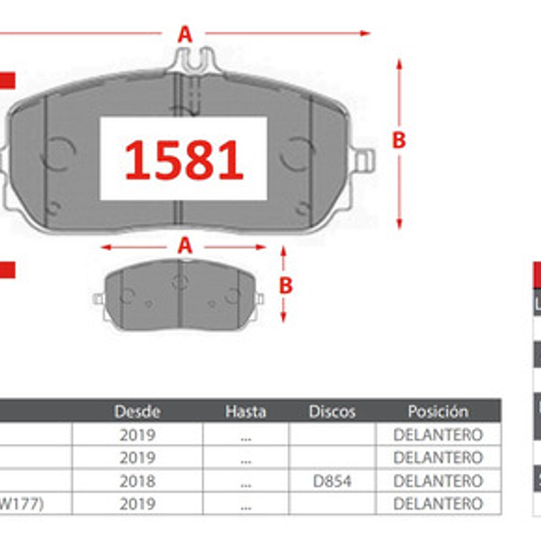 Pastillas Freno Delanteras Cerámicas Mercedes A250 W177 2