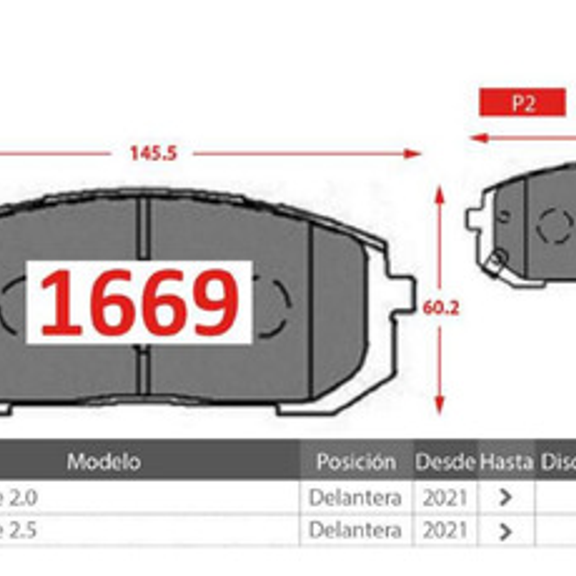 Pastillas Freno Delanteras Nibk - Hyundai Tucson Año 2021 + 3
