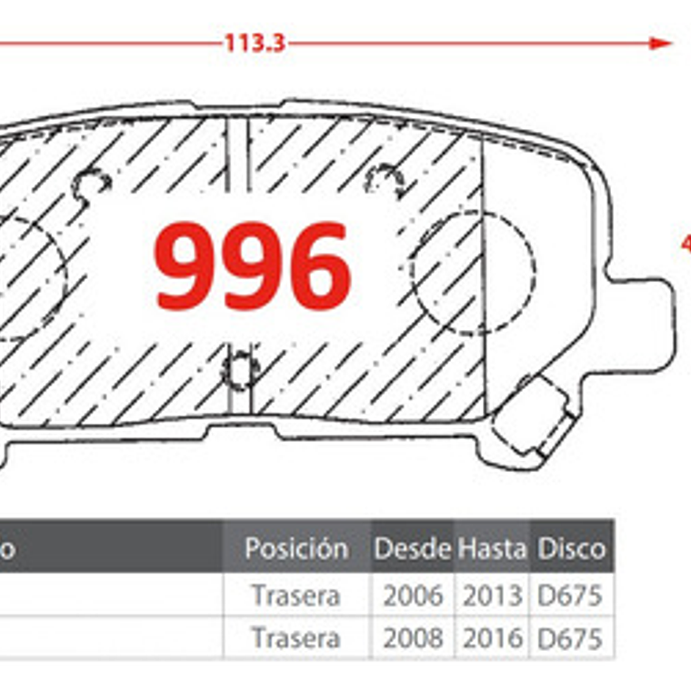 Pastillas De Freno Traseras Gtx Honda Pilot 2008-2016 3