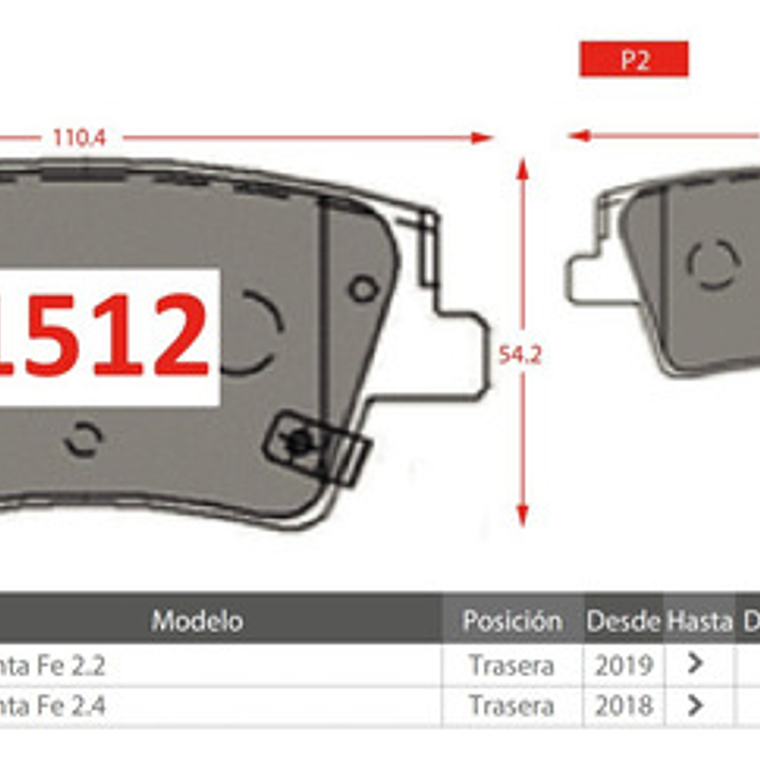 Pastillas Frenos Delanteras + Tras Hyundai Santa Fe 2019 + 4