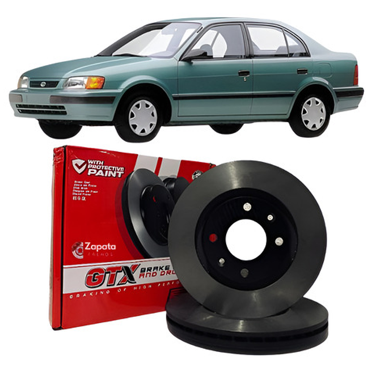 Par Discos De Freno Gtx - Toyota Tercel 1.3 1.5 1990-2000 1
