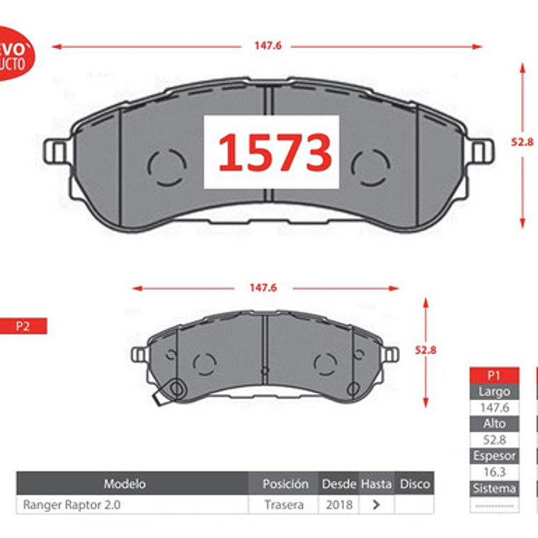 Pastillas De Frenos Traseras Ford Ranger Raptor 2018-2023 3