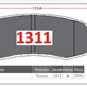 Pastillas Freno Traseras Maxus V-80 2.5 Marca Gtx