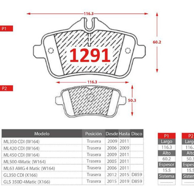 Pastillas Freno Traseras Brembo Mercedes Benz A45 Año 2012+ 4