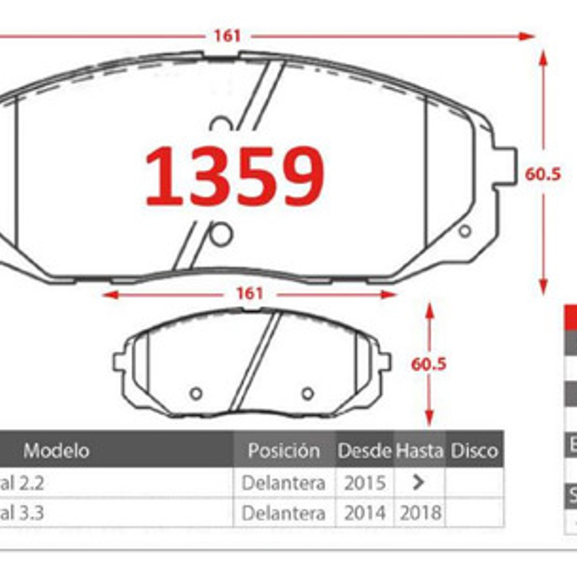 Pastillas Freno Delanteras Cerámica - Kia Grand Carnival 15+ 2