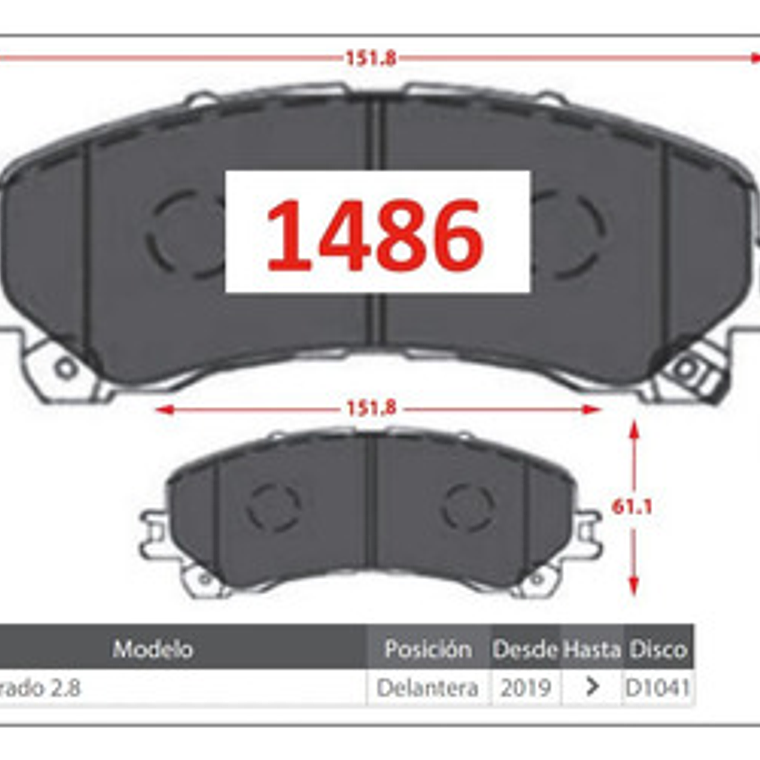 Pastillas Frenos Delanteras Chevrolet Colorado 2.8 2019 + 2