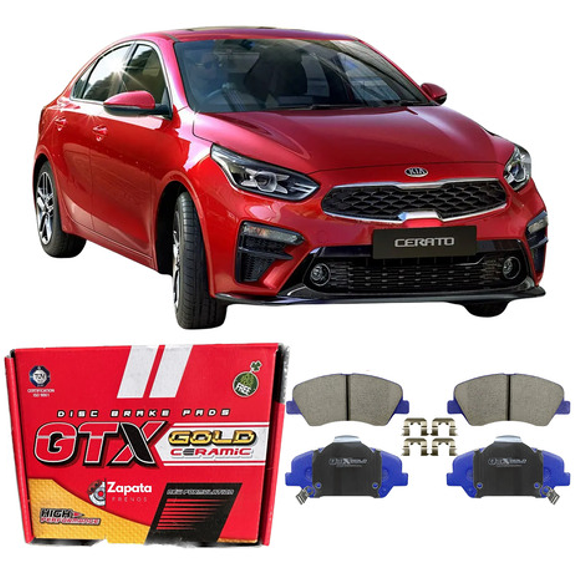 Pastillas Freno Delantera Cerámica Kia Cerato 2013-2019 1