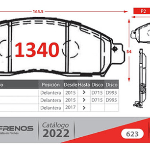 Pastillas Freno Delanteras Brembo Nissan Np300 2015 +