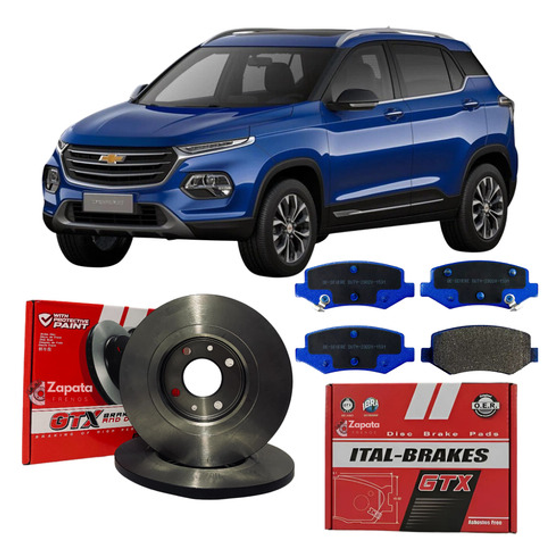 Discos Freno Traseros + Pastillas Chevrolet Groove 2021 + 1