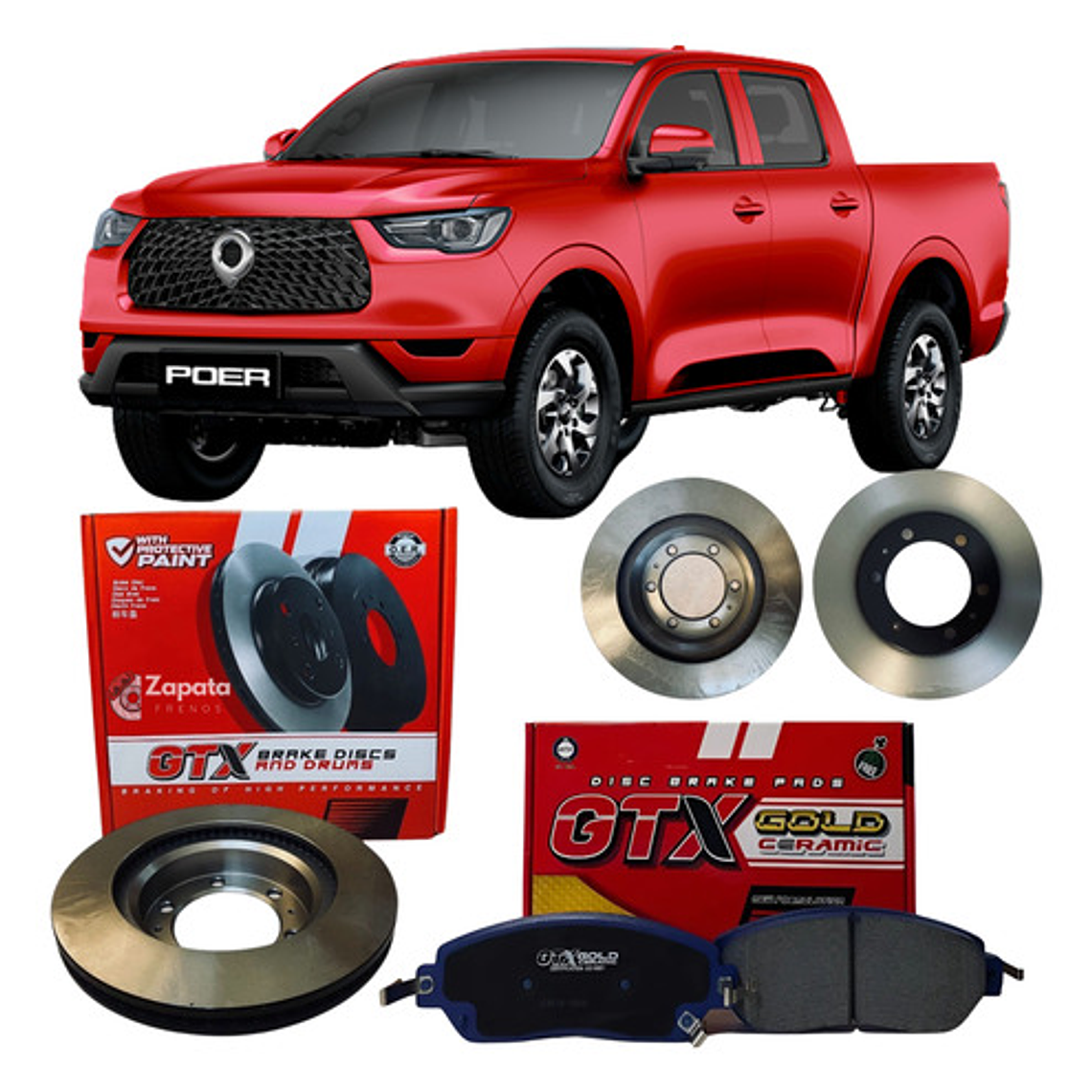 Discos Freno Delanteros + Pastillas Cerámica Great Wall Poer 1