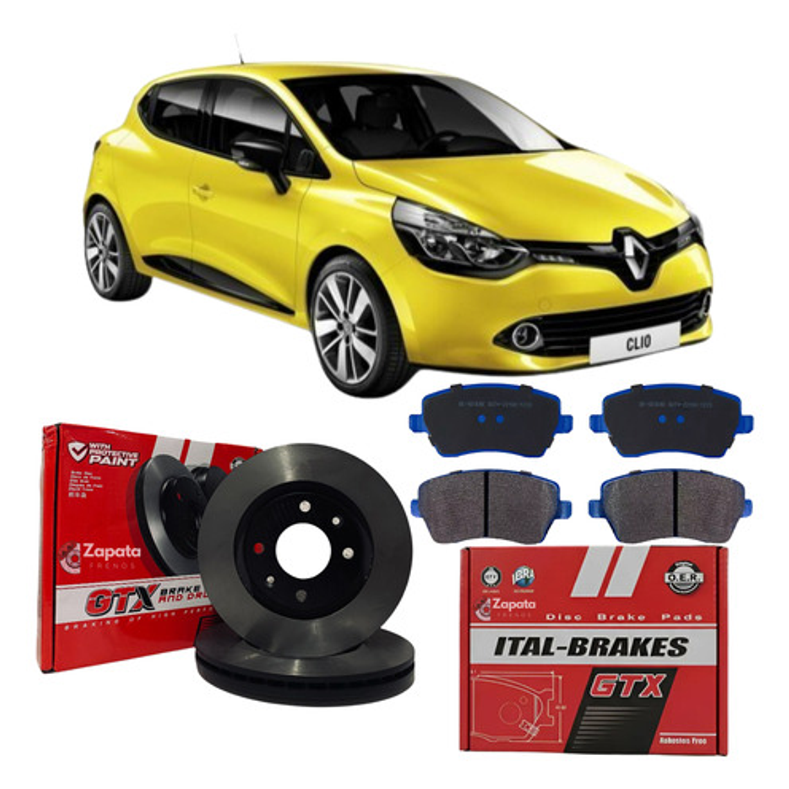 Discos Freno Delanteros + Pastillas Renault Clio Iv 2013 + 1
