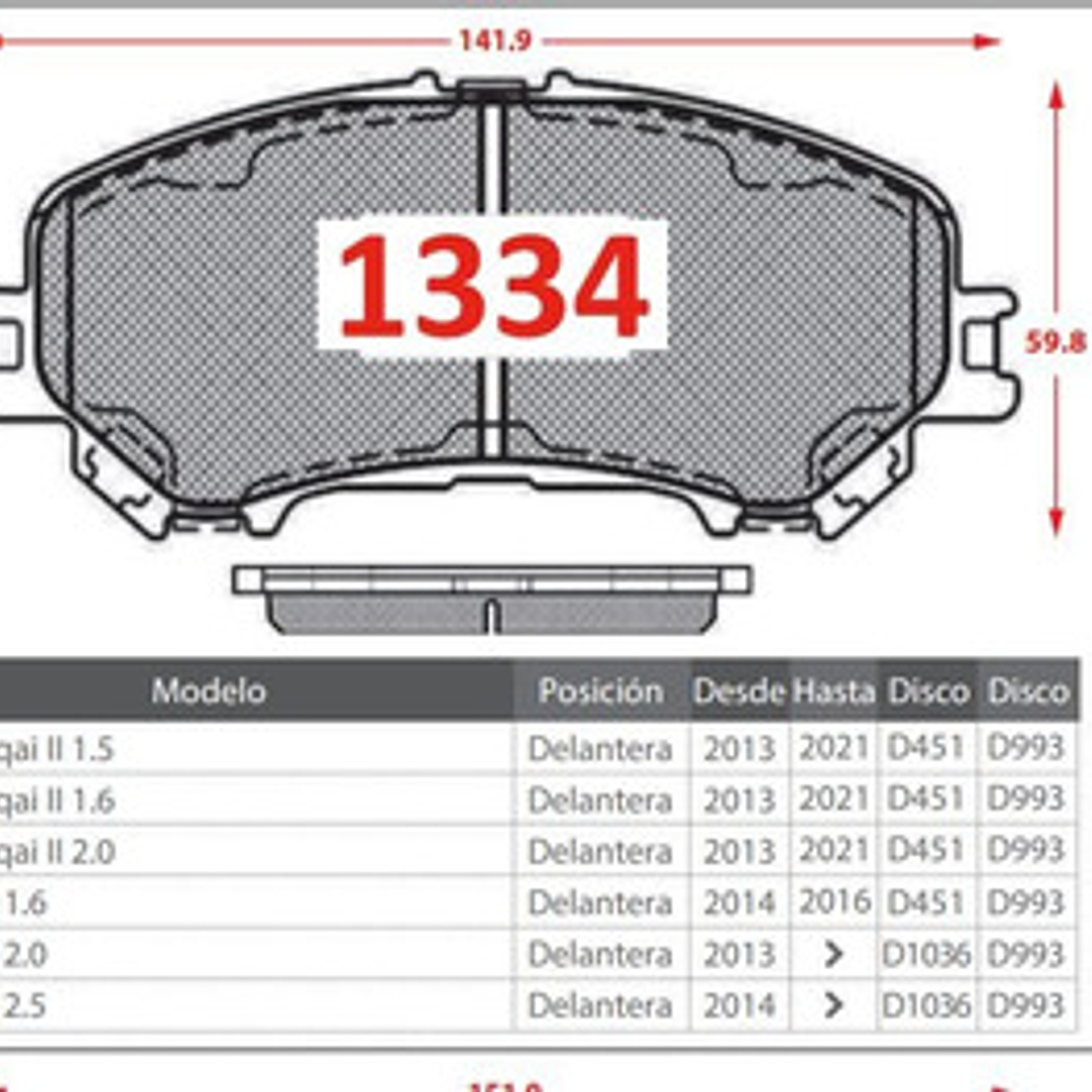 Pastillas Freno Delanteras Brembo Nissan Qashqai 2015-2020 3