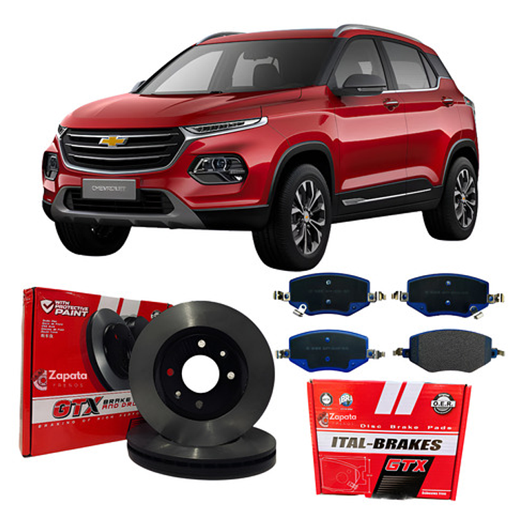 Discos Delanteros + Pastillas Freno Chevrolet Groove 2021+ 1