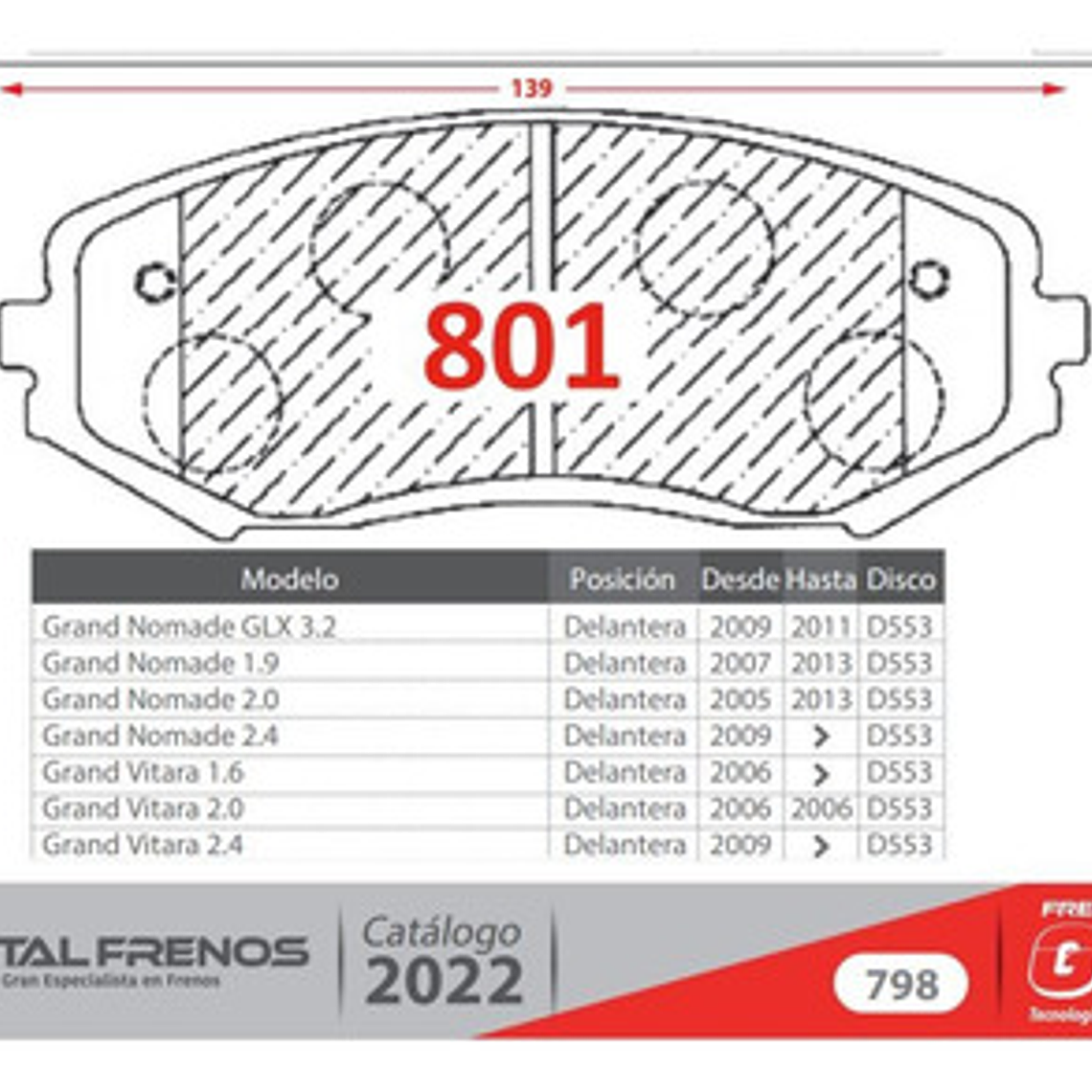 Discos + Pastillas Frenos Delant Suzuki Grand Nomade 2005-19 3